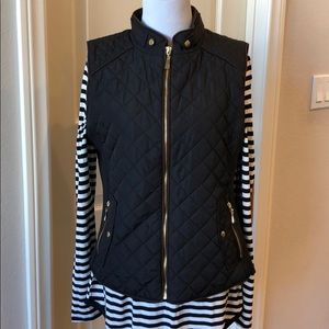 Black quilted vest